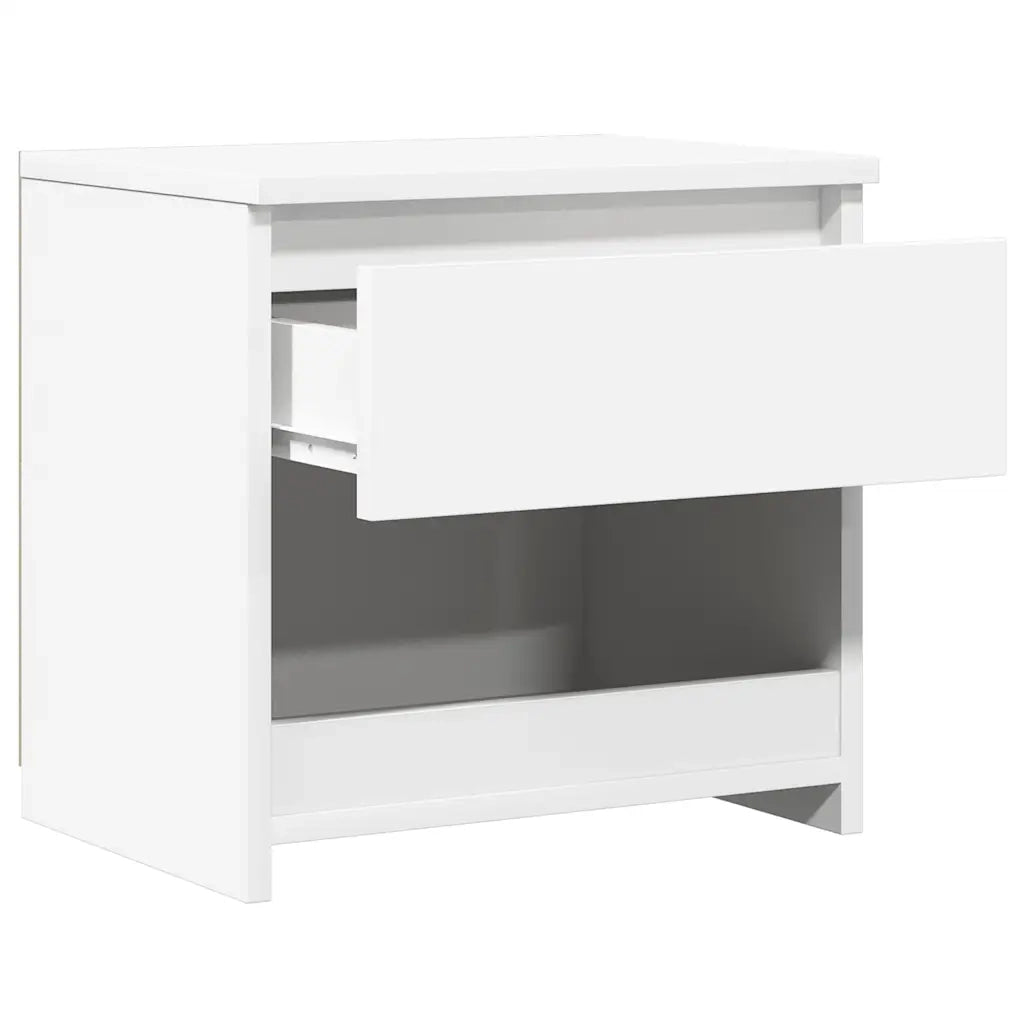 Comodino | Armadio da Notte | Mobiletto da notte Bianco 40x30x39 cm in Legno Ingegnerizzato
