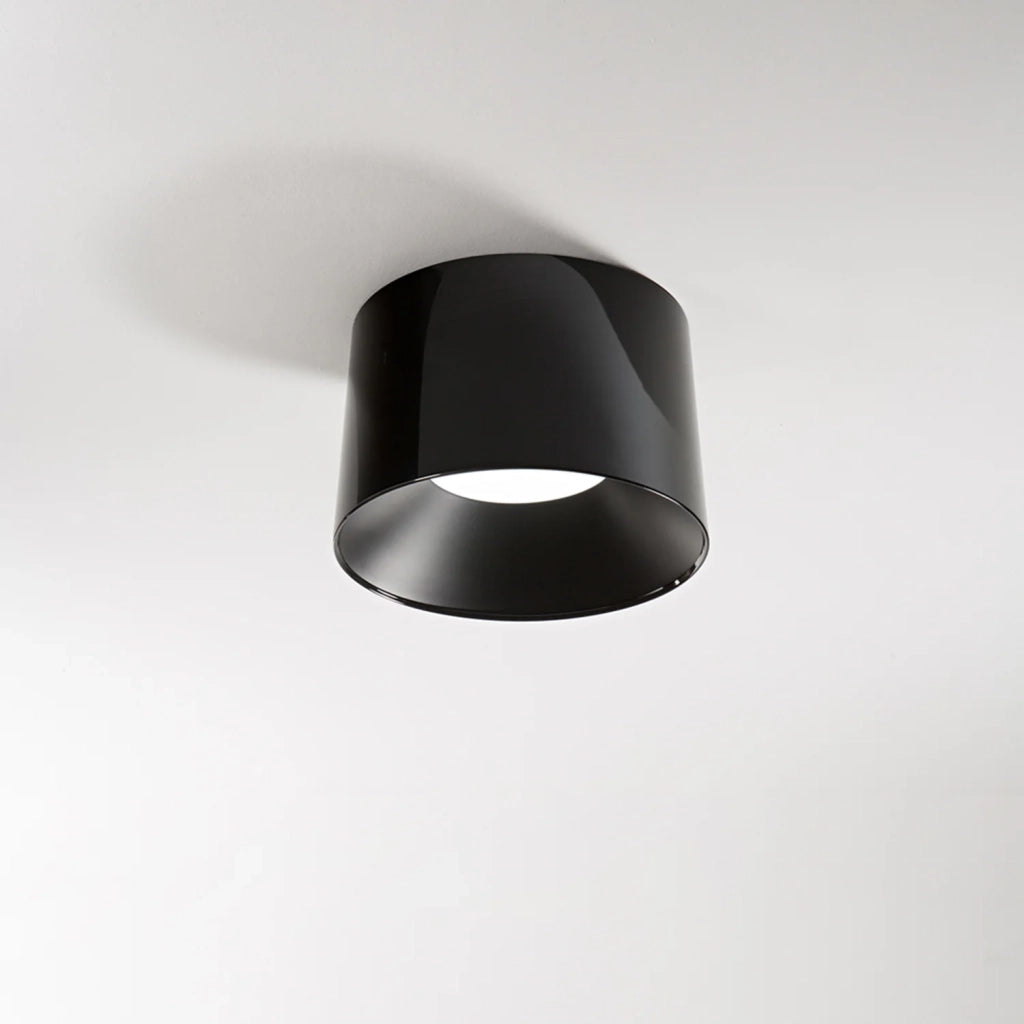 Plafoniera Moderna Hole Metallo Nero Lucido Led 36W Dimmerabile Ip20
