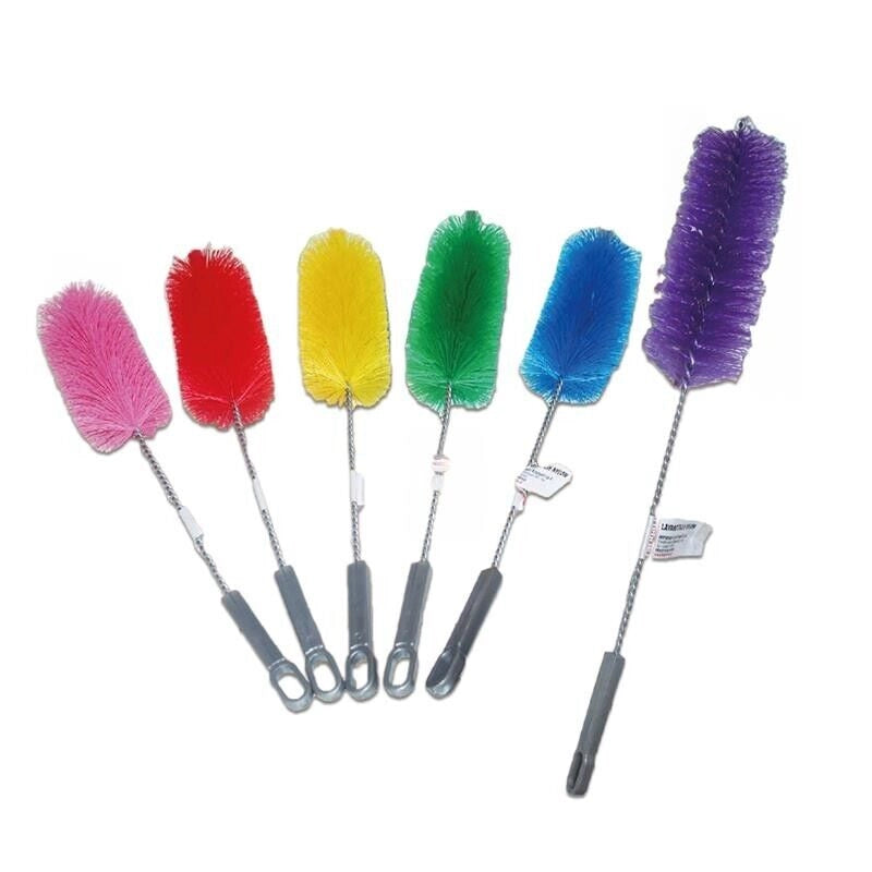 LAVABOTTIGLIE IN NYLON CON PIUMINI DI PLASTICA IN COLORI ASSORTITI 49 CM ASTA