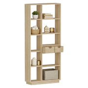 Biblioteca Imer, Libreria 8 Ripiani, 80x25x189h cm Marrone Rovere