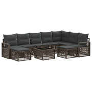 Set Divano da Giardino 10 pcs Grigio polyrattan