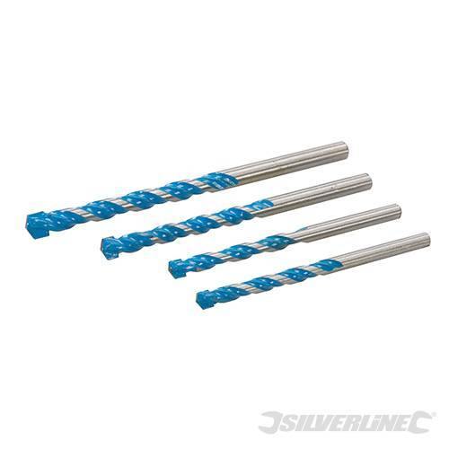 Set di punte da trapano per fori n tungsteno da 5-8 mm Silverline 4pz
