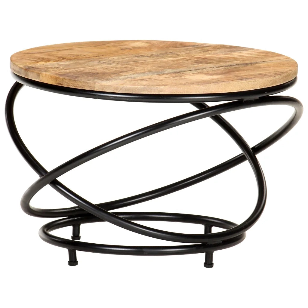 Tavolino da CaffÃ¨ Nero 60x60x40 cm in Massello di Mango Grezzo cod mxl 15295