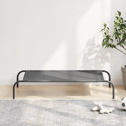 Cuccia per Cani Rialzata Grigia 110x65x20cm Textilene e Acciaio
