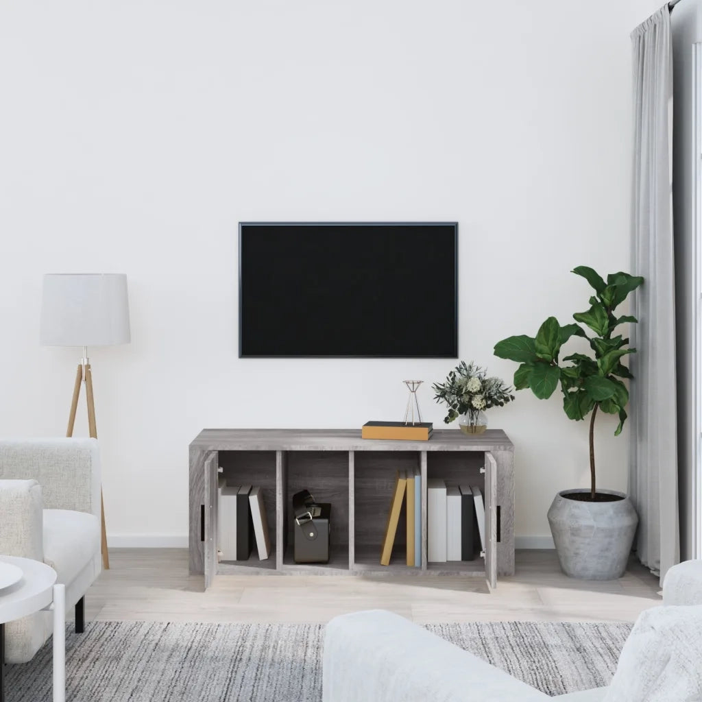 Mobile TV-Credenza TV-Console TV Grigio Sonoma 100x35x40 cm in Legno Multistrato 584704