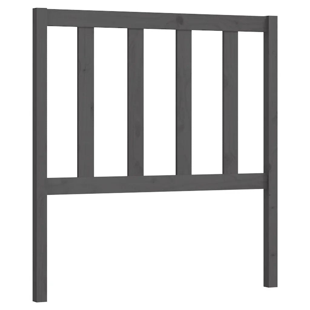 Testiera per Letto Grigia 96x4x100 cm in Legno Massello di Pino 817722