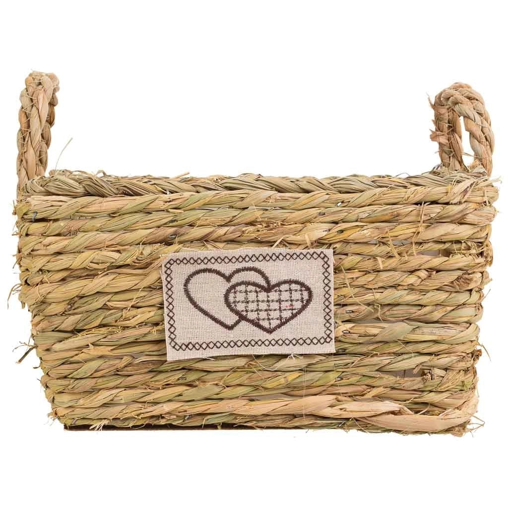 Cesto in corda intrecciata marrone 27x27x14h