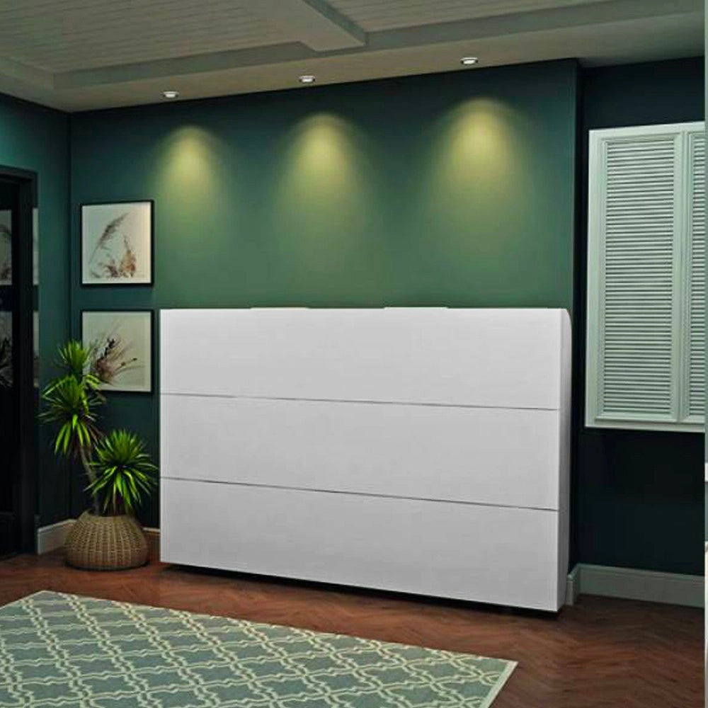 Letto matrimoniale a scomparsa salvaspazio Simple bianco 214x38x148H