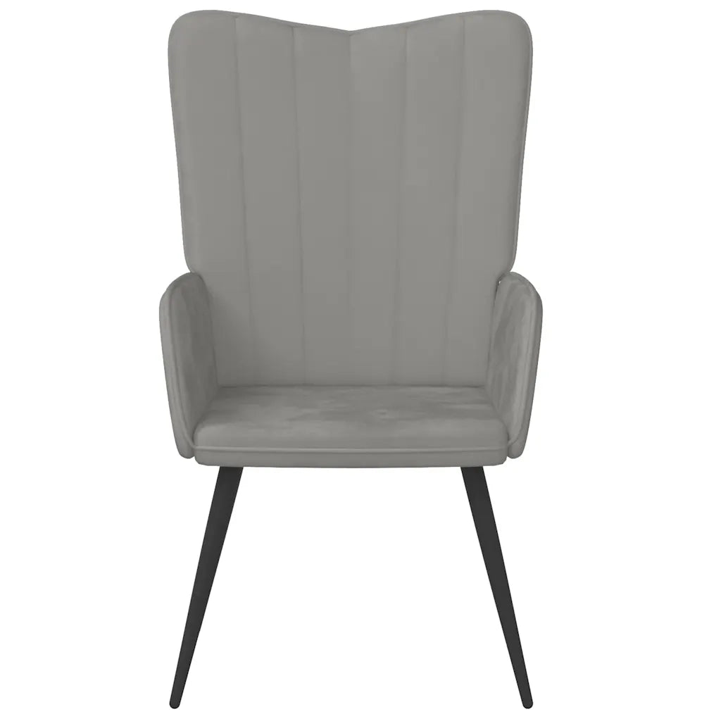 Poltrona | Sedia Relax Grigio Chiaro in Velluto