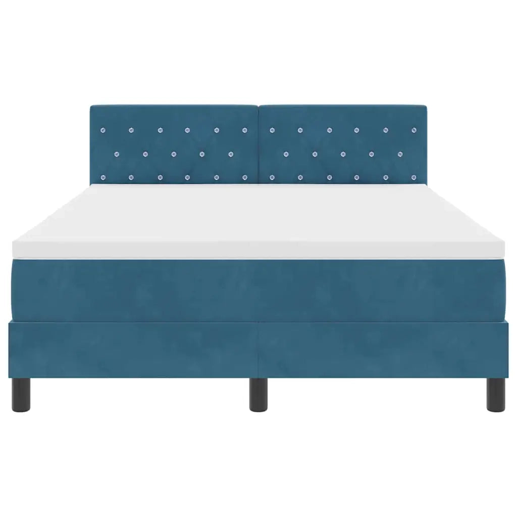 Letto a Sorgente LED con led Blu Scuro 160 x 200 cm Velluto 3342600