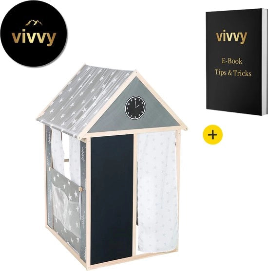 Casa di Gioco Interna con 1 Ingresso - Casa di Gioco Esterna Impermeabile - Casa di Gioco per il Divertimento - Garanzia di 100% Divertimento Assicurata - Con Tende - 95*82.5*128 Cm