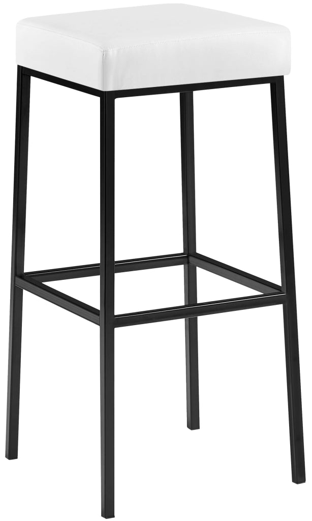 Sgabello da bar Montreal rivestito in finta pelle nero,bianco