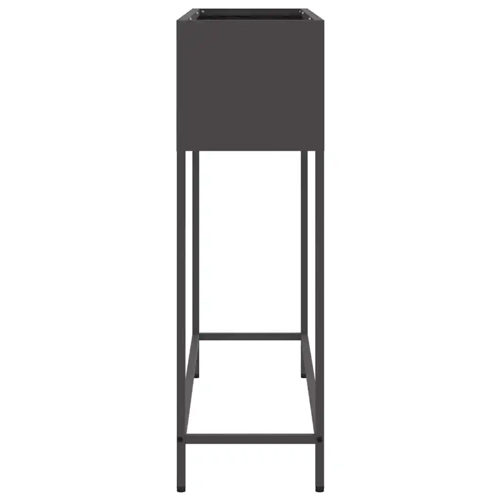 Vaso da giardino-Fioriera Esterno-Contenitore per Piante Rialzato Nero 100 x 26 x 82 cm Acciaio