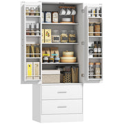 Armadio Cucina con Cassetti e Ripiani ¨C zephmum ¨C Bianco 159x