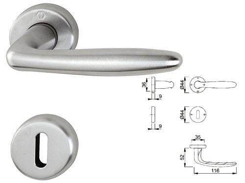 MANIGLIE HOPPE ROISSY CROMO S.C/ROSETTA M1941/88K/88KS MANIGLIA PORTE FINESTRE