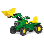 Trattore a pedali per bambini John Deere con ruspa e seduta regolabile