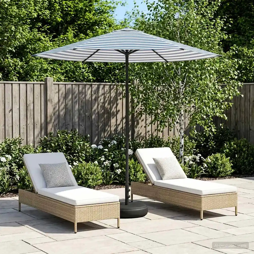 Ombrellone da giardino-Parasole da Giardino con Base 230 x 230 cm Poliestere 574466