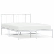 Letto matrimoniale | Letto per adulti | Giroletto con Testiera Metallo Bianco 140x190 cm