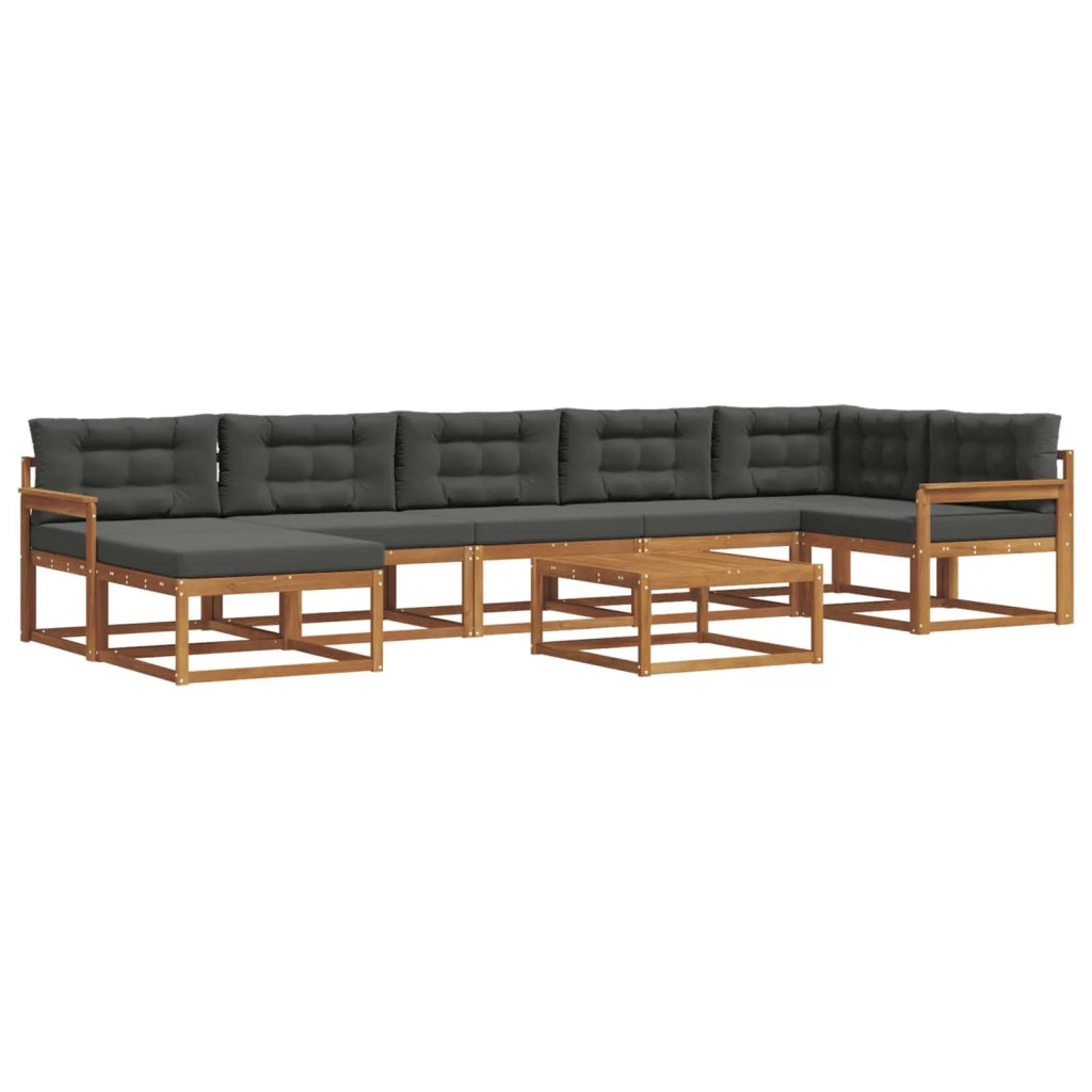 Set di divani da esterno con cuscino 8 pcs Naturale e Antracite 3367920