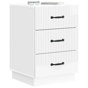 Comodino | Armadio da Notte | Mobiletto da notte con cassetto Bianco Lucido 43 x 41 x 63,5 cm