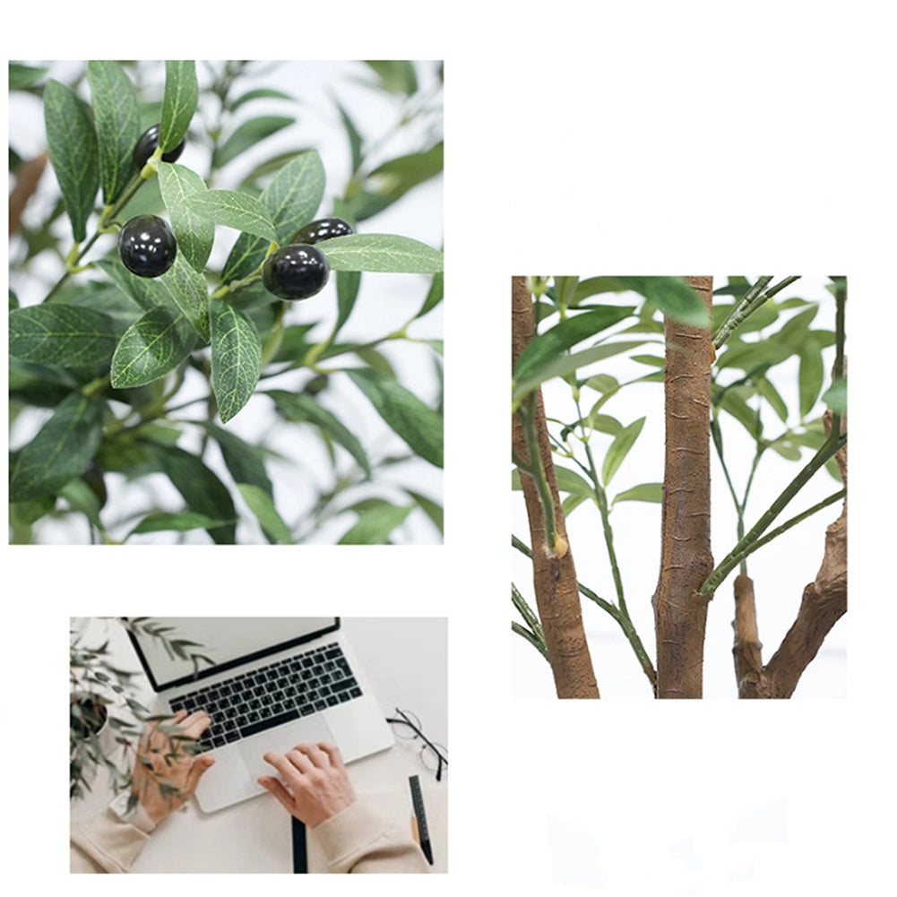Albero di Olivo Artificiale 180 cm con Rami Regolabili e Vaso Decorativo