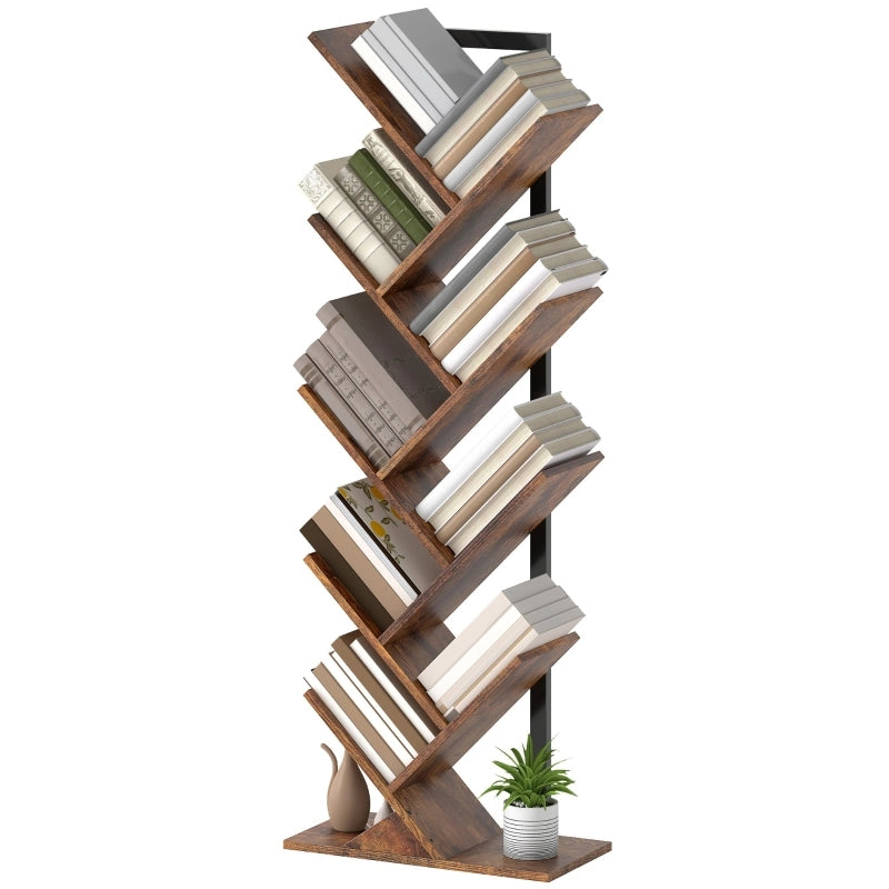 LIBRERIA a forma di albero 50 x 24 x 136 cm Legno Marrone Rustico