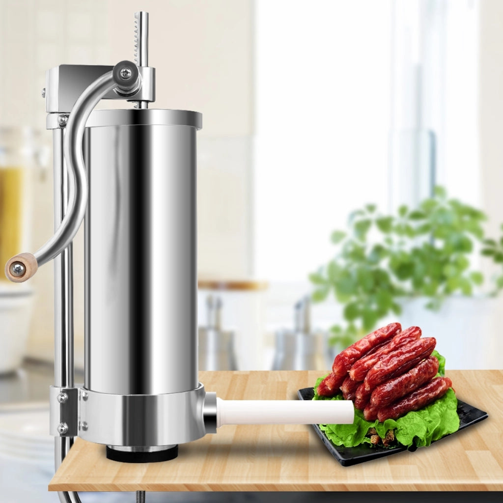 3kg Macchina insaccatrice per salsicce in acciaio inox Insaccatrice salsiccia manuale con 4 tubi di riempimento