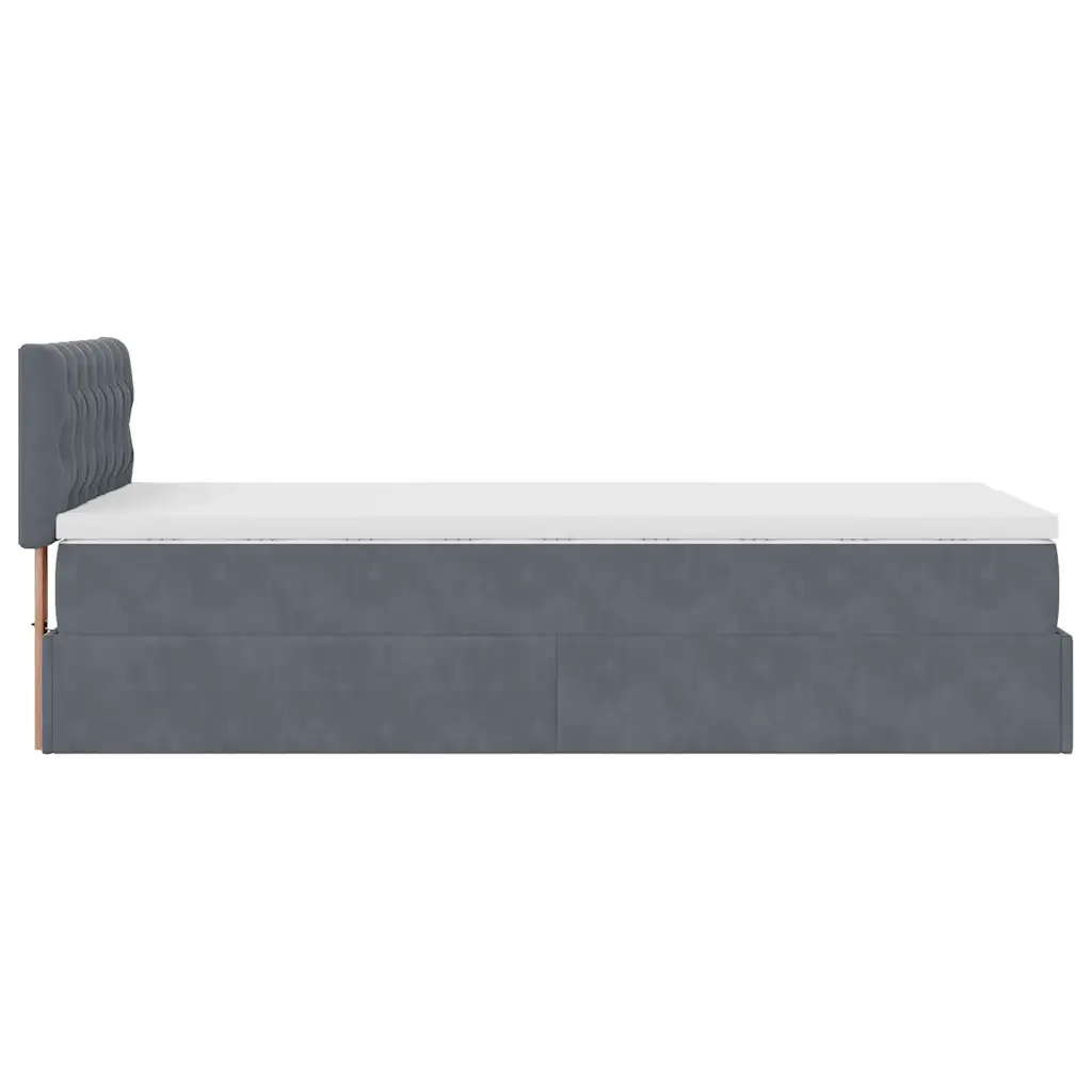 Struttura Letto Pouf con Materasso 180x200 cm in Velluto 3312657