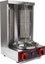 Griglia per Kebab/Döner - BBQ - Acciaio Inossidabile - 360° Rotante - 3000W - Barbecchi - 2 Fiammiferi