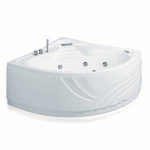 Vasca idromassaggio 140x140 con rubinetteria bordo vasca angolare serie cipro