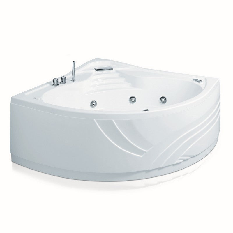 Vasca idromassaggio 140x140 con rubinetteria bordo vasca angolare serie cipro