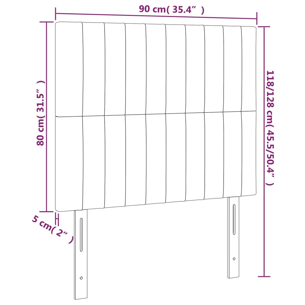 Testiera-Testata Decorativa Grigio Scuro 90x5x118/128 cm Velluto 470990