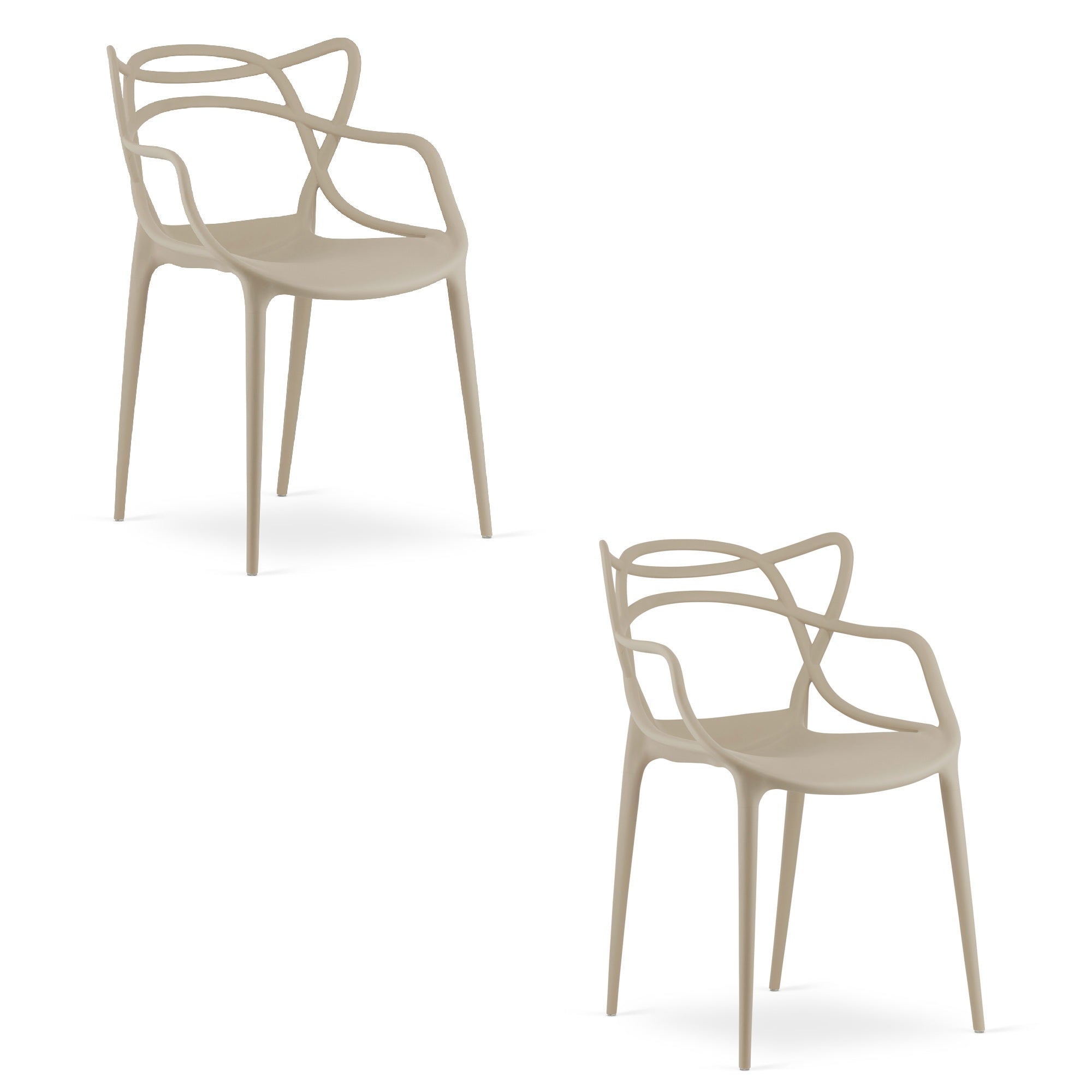 Sedia VALORA KATO - Design ergonomico moderno in beige x 2