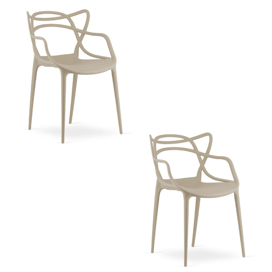 Sedia VALORA KATO - Design ergonomico moderno in beige x 2