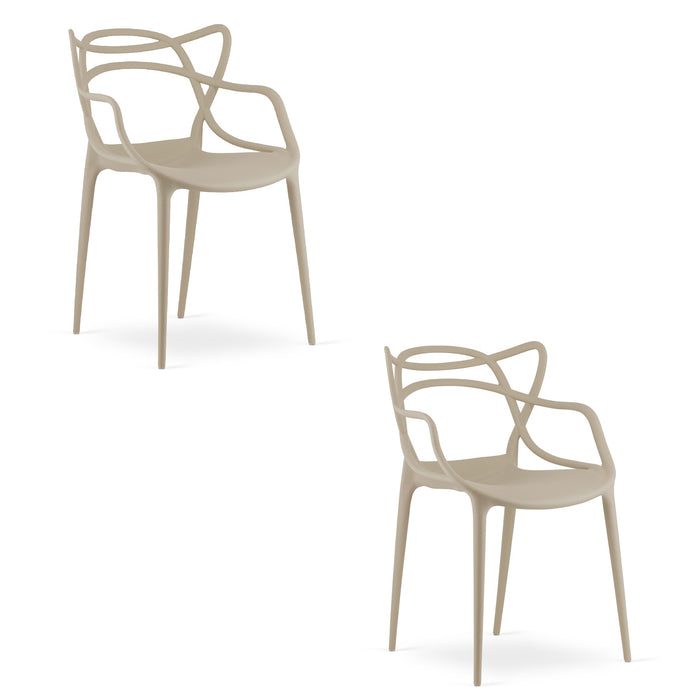 Sedia VALORA KATO - Design ergonomico moderno in beige x 2
