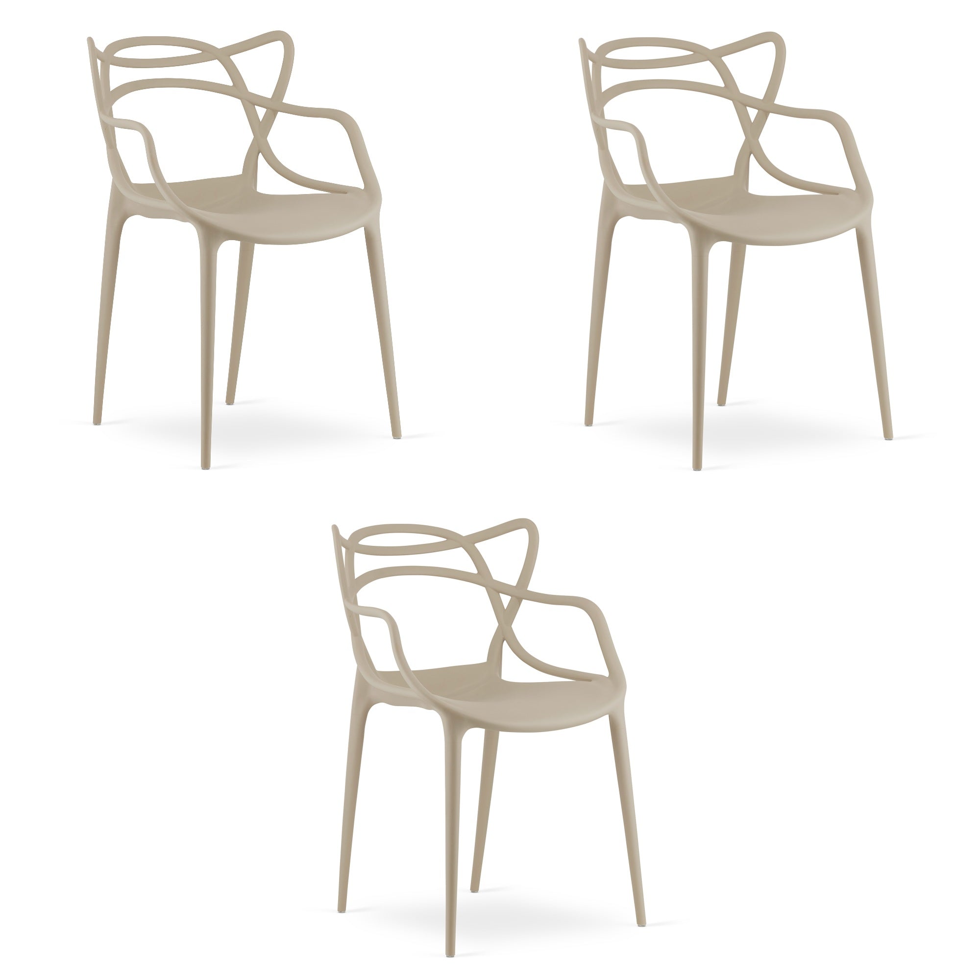 Sedia VALORA KATO - Design ergonomico moderno in beige x 3