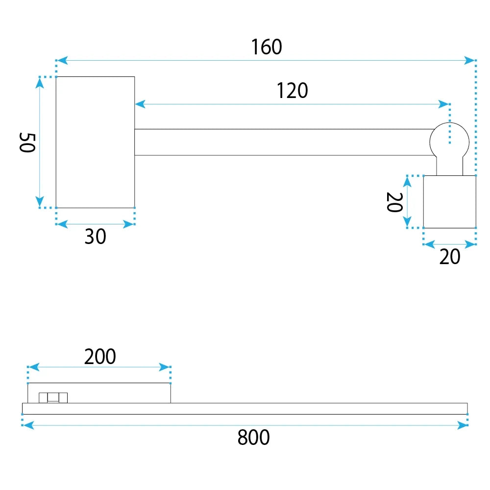 Applique Da Bagno Led Swe030-1w 80cm Chrome