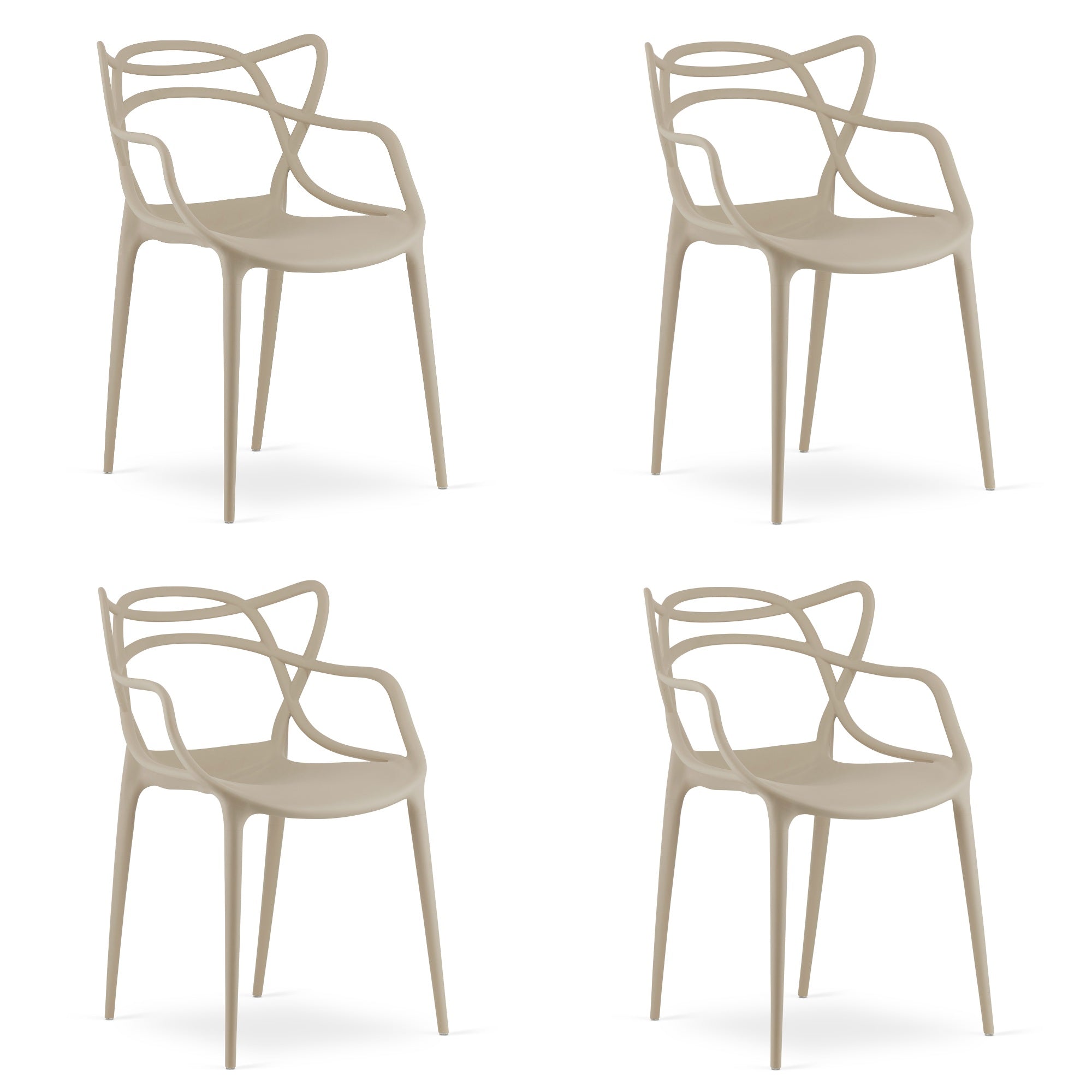 Sedia VALORA KATO - Design ergonomico moderno in beige x 4