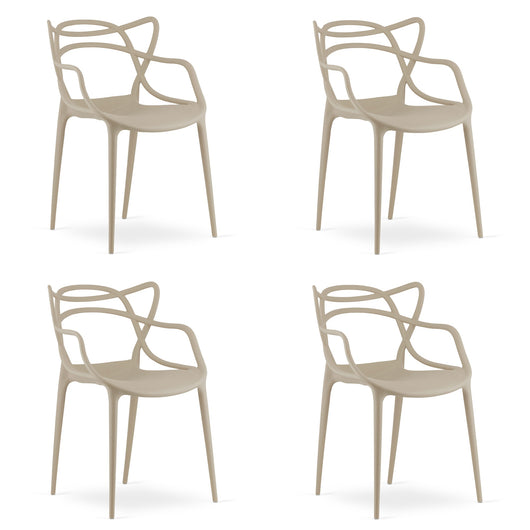 Sedia VALORA KATO - Design ergonomico moderno in beige x 4