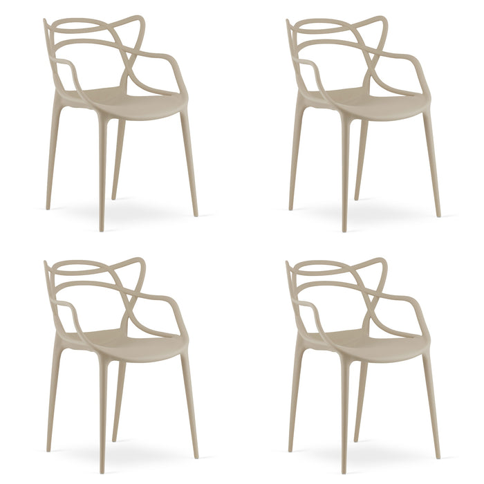 Sedia VALORA KATO - Design ergonomico moderno in beige x 4