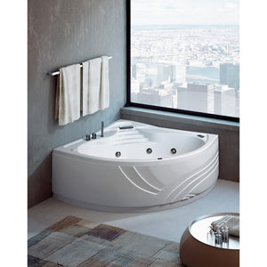 Vasca idromassaggio 140x140 con rubinetteria bordo vasca angolare serie cipro