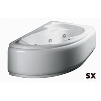 Vasca idromassaggio 150x100 destra angolare serie grazia con pannello