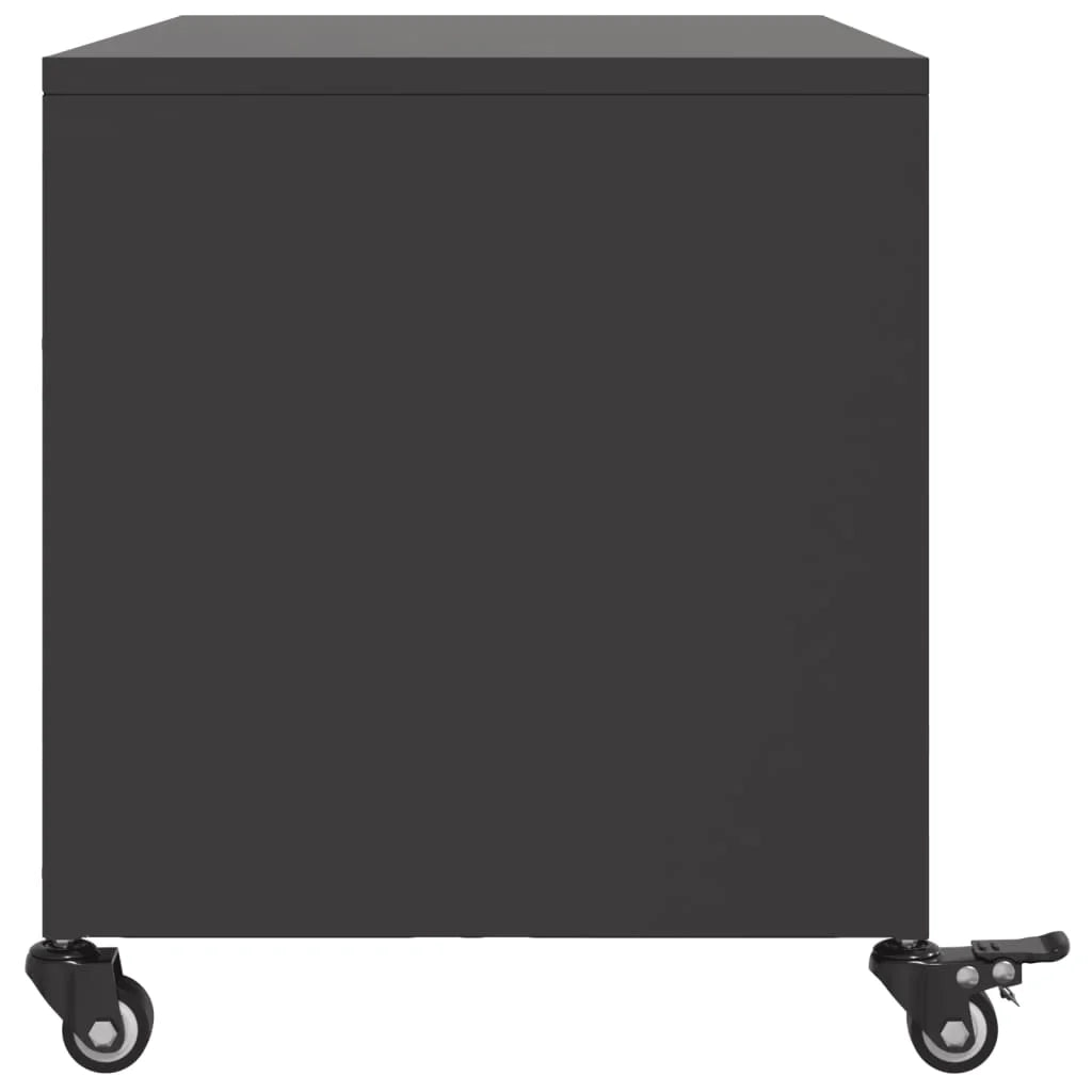 Mobile TV multimediale mensola TV credenza TV adatto per sala da pranzo soggiorno camera da letto 68 x 39 x 43,5 cm acciaio nero 02_0026151