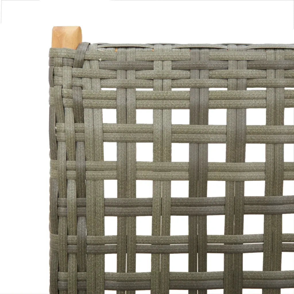 Sedie da Giardino 2pz Grigie Legno Massello Acacia e Polyrattan