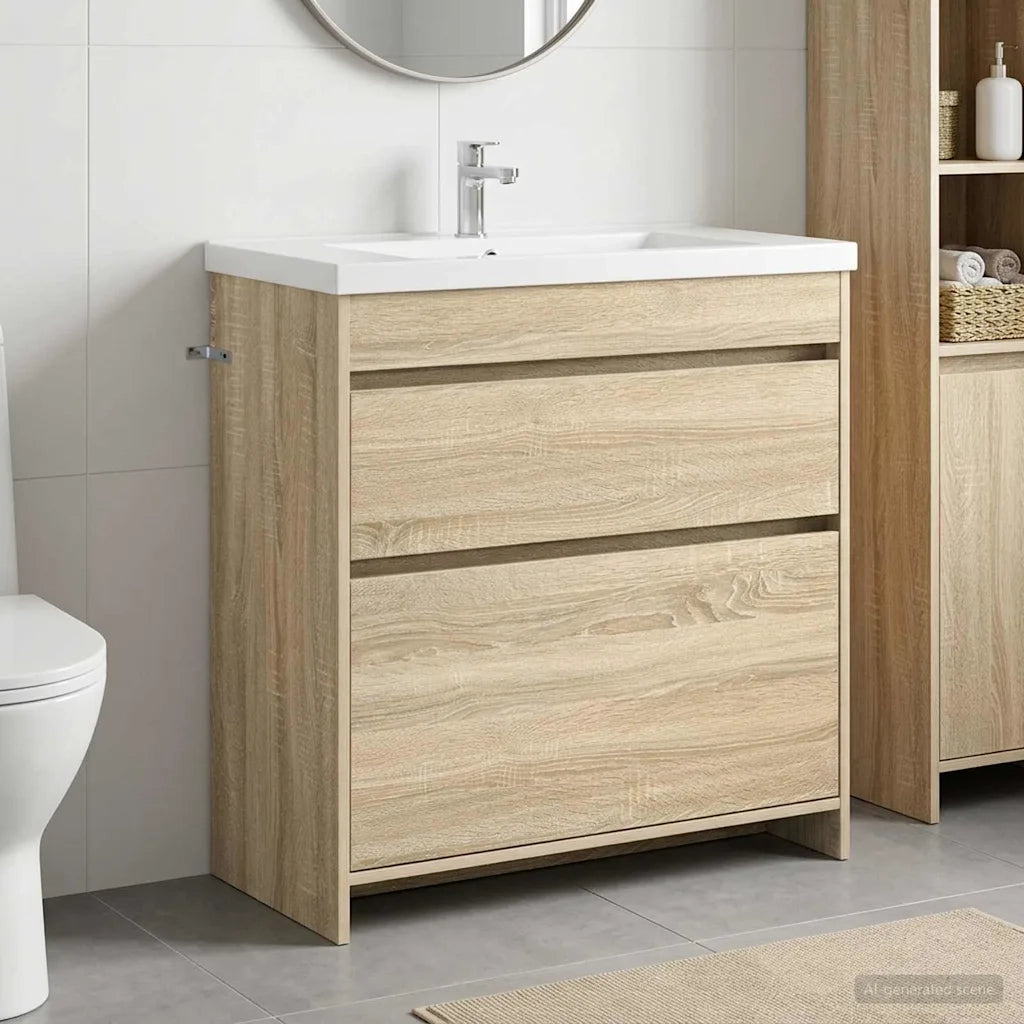 Mobiletto da Bagno Sotto Lavabo Rovere Sonoma 890738