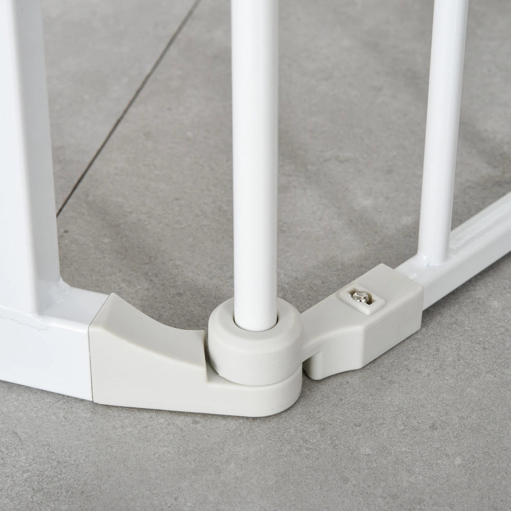 Barriera estensibile a forbice con porta a chiusura automatica per scale e ambienti in metallo bianco 180 × 3 × 74,5 cm
