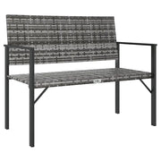Panchina da Giardino | Panca da Giardino a 2 Posti in Polyrattan Grigio