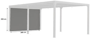 Tenda accessoria per Pergola bioclimatica PER 360x300 e 360x600 con binario per lato 3,60 m, colore grigio