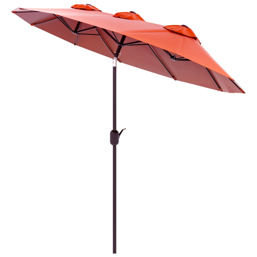 Ombrellone da giardino pieghevole ¨C zephmum ¨C rosso bordeaux, poliestere+acciaio, 295x152 cm