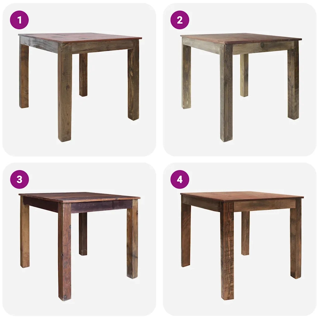 Tavolo da Pranzo in Legno Massello di Recupero Misto 82x80x76cm 244495